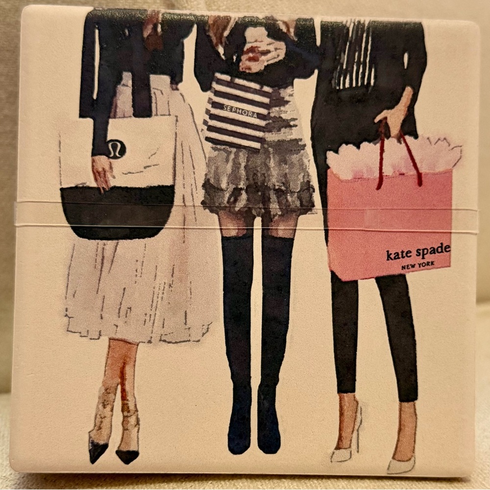 NWT - Amanda Greenwood Assorted Coasters Set with Pink and Black Accents